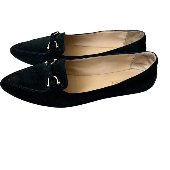 Talbots Shoes - Talbots Black Suede Driving Loafers Flats Shoes Buckle Detail 9M